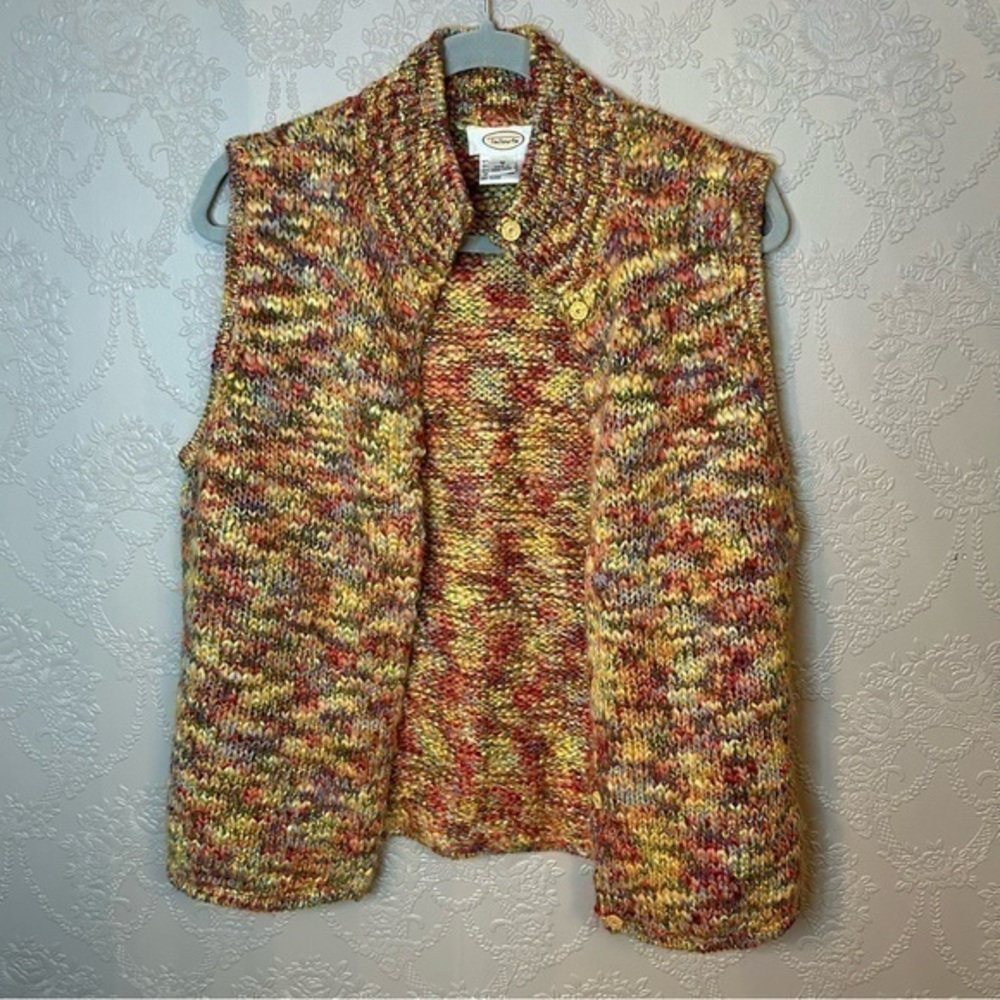 Talbots Granny Sweater Vest multicolor Medium good condition